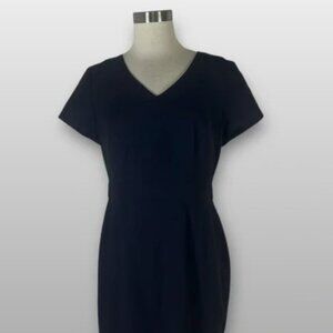 Talbots Dark Blue V-Neck Knee-Length Dress Short Sleeved Size 22W
